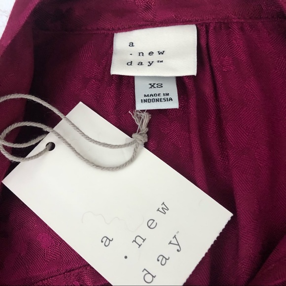 A New Day Tie Neck Long Sleeve Babydoll Dress - Picture 7 of 12